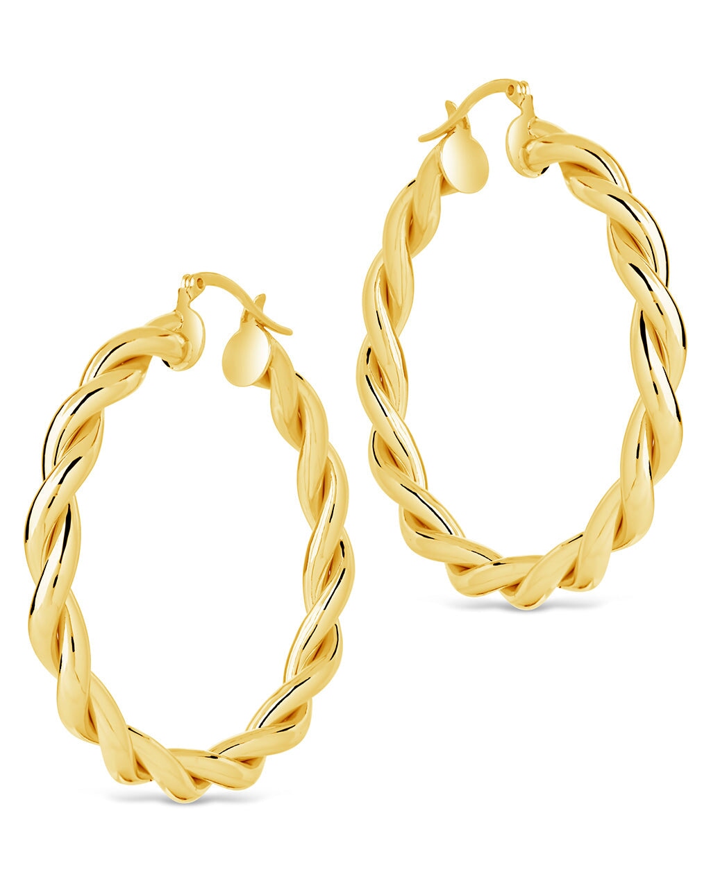 Rosalie Polished Entwined Hoop Earrings for Women - 14K Gold Plated Dainty Huggie Hoops - Elegant Everyday Jewelry for Work, Date Night & Special Occasions