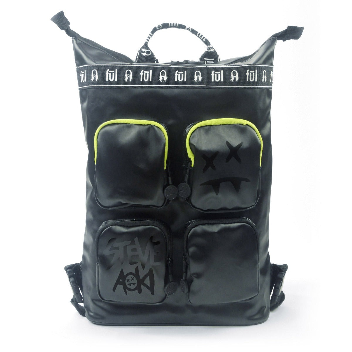 Steve Aoki FŪL Fang Black Convertible Tote Backpack - Stylish Unisex Laptop Bag for Work, Travel & Gym | Durable Water-Resistant Design for Commuters & Students
