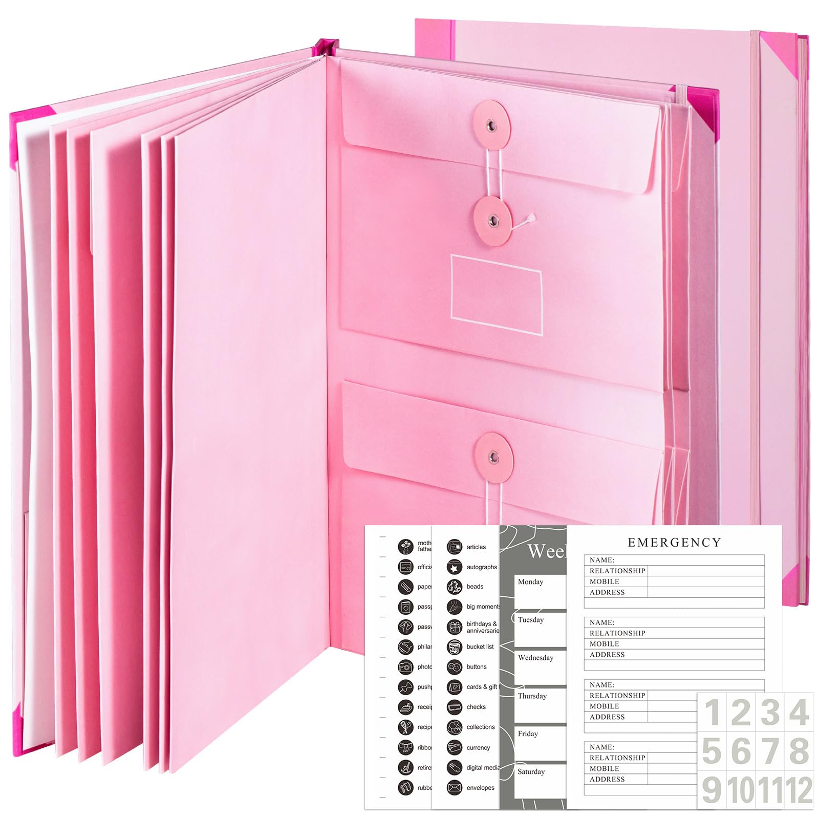 If I Die Binder Organizer - Missing Person Document Holder, Important Papers & Files Organizer with Pockets for Home, School & Office - Pink Folio for Emergency Preparedness & Vital Records Storage