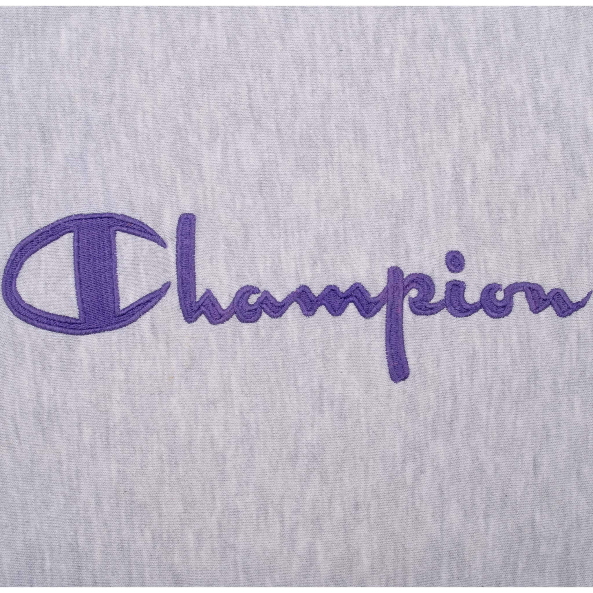 Vintage Champion Reverse Weave Spellout Grey Sweatshirt 1990s Large - Made in USA - Retro Streetwear for Men & Women - Perfect for Casual Outfits, Gym, and Lounge Wear