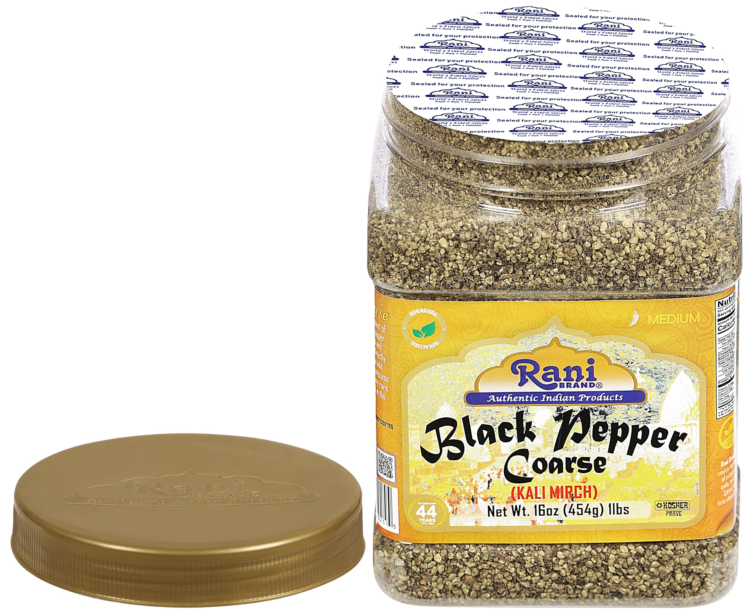 Premium Coarse Ground Black Pepper 16oz (1lb) - 28 Mesh Table Grind - All Natural, Vegan, Gluten-Free, Non-GMO, Kosher - Product of Vietnam - Perfect for Grilling, Seasoning & Gourmet Cooking