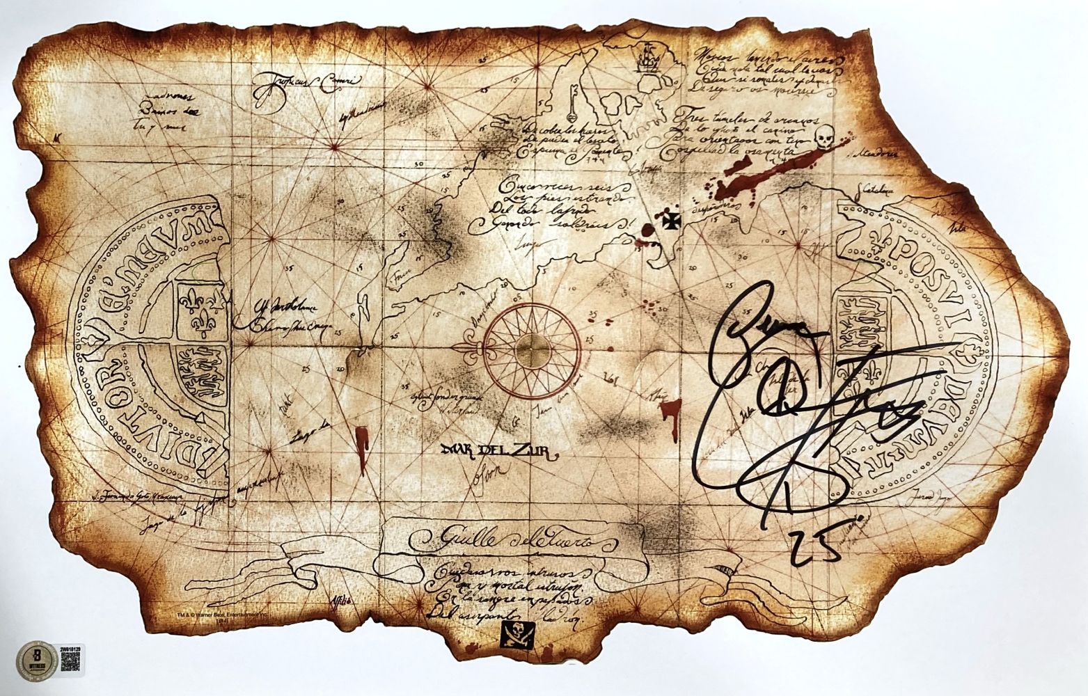 Corey Feldman Autographed The Goonies 11x17 Movie Map Photo with 