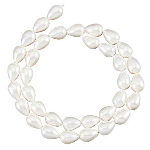 White Teardrop Shape-8mm-about 35 pcs