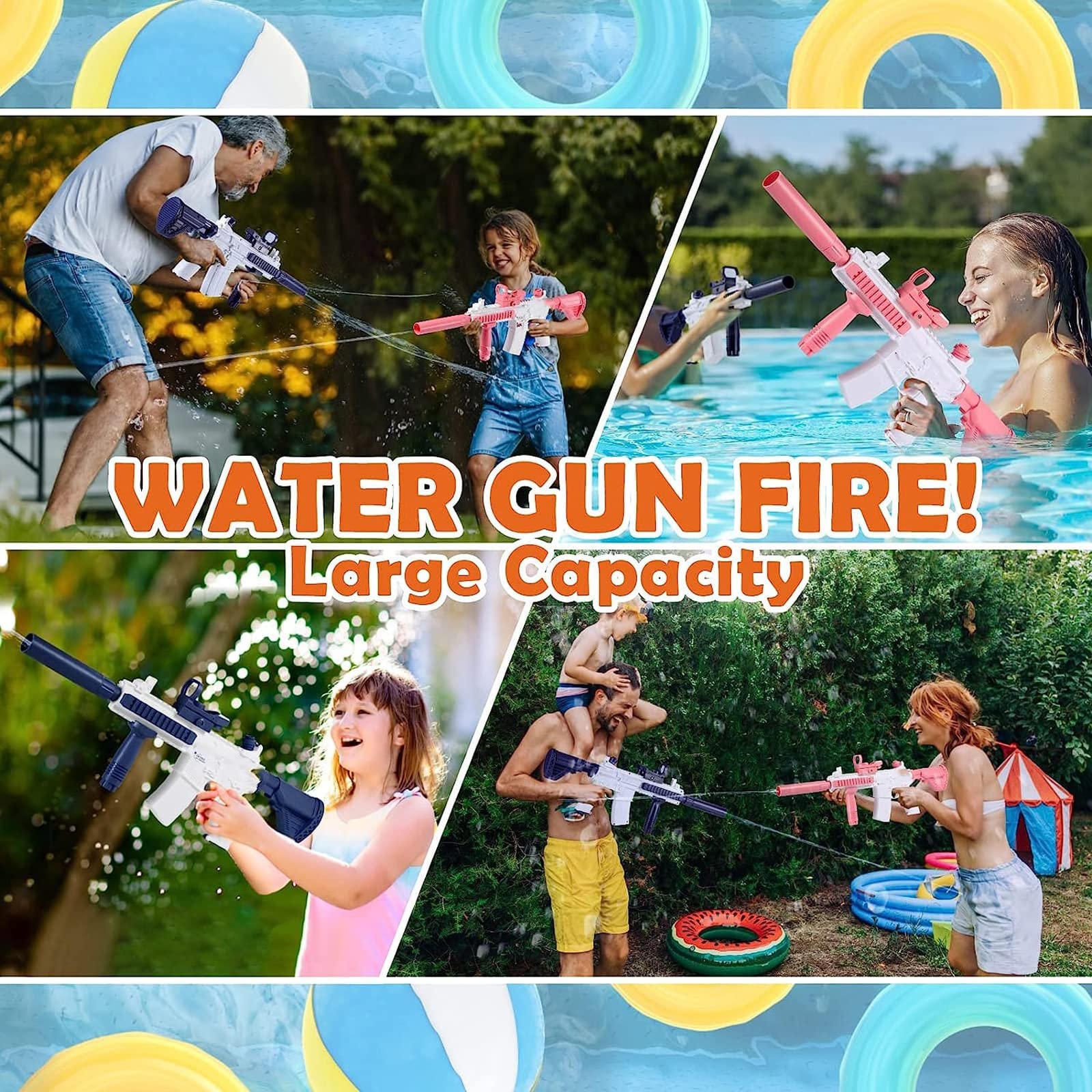 **Electric Water Gun for Kids & Adults - Automatic Long Range Water Blaster Toy for Outdoor Water Games, Pool Parties, and Summer Fun**