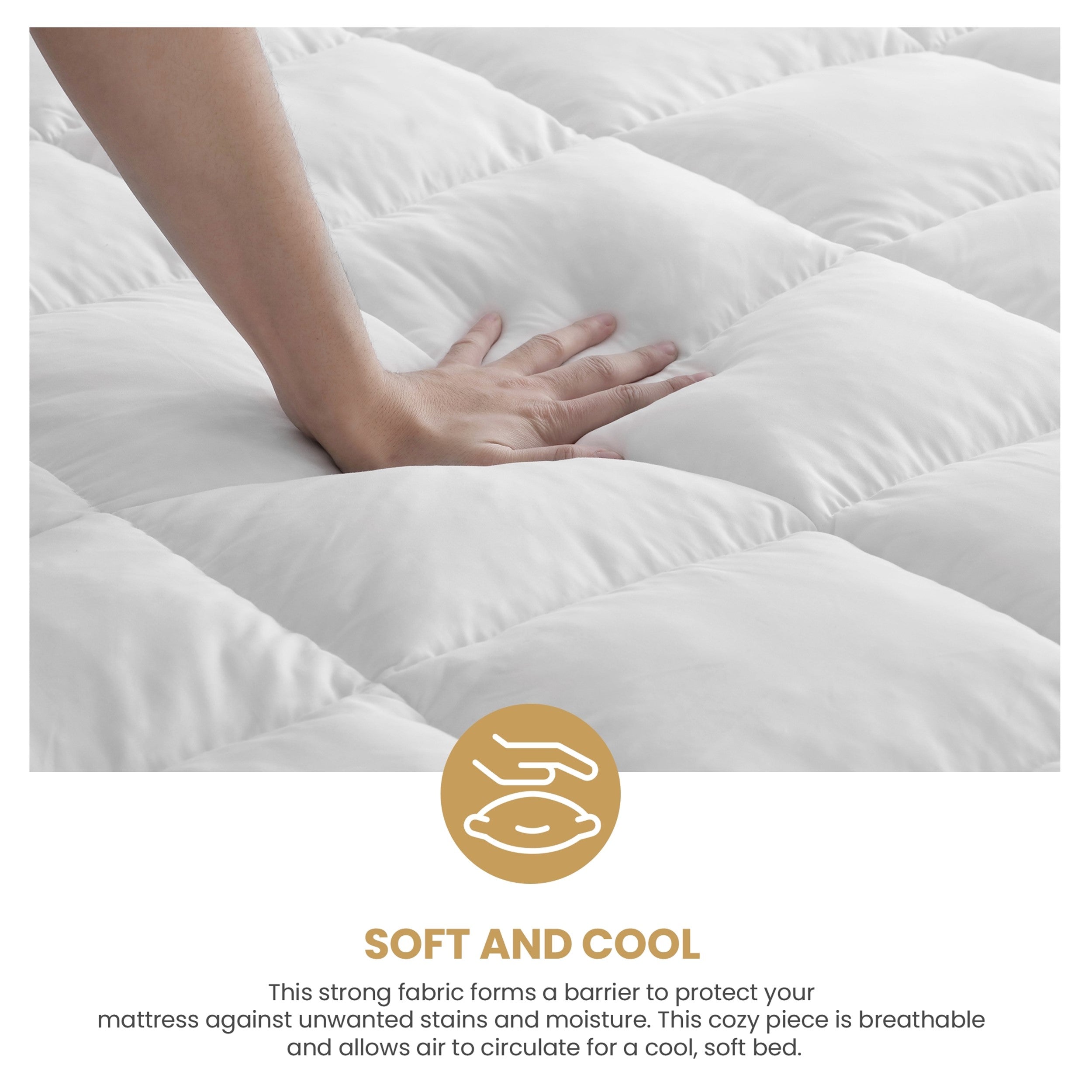 Hypoallergenic Down Alternative 2 Inch Deep Mattress Topper Cover - Breathable & Comfortable for Allergy Relief, Perfect for Bedroom, Guest Room & Dorm Use
