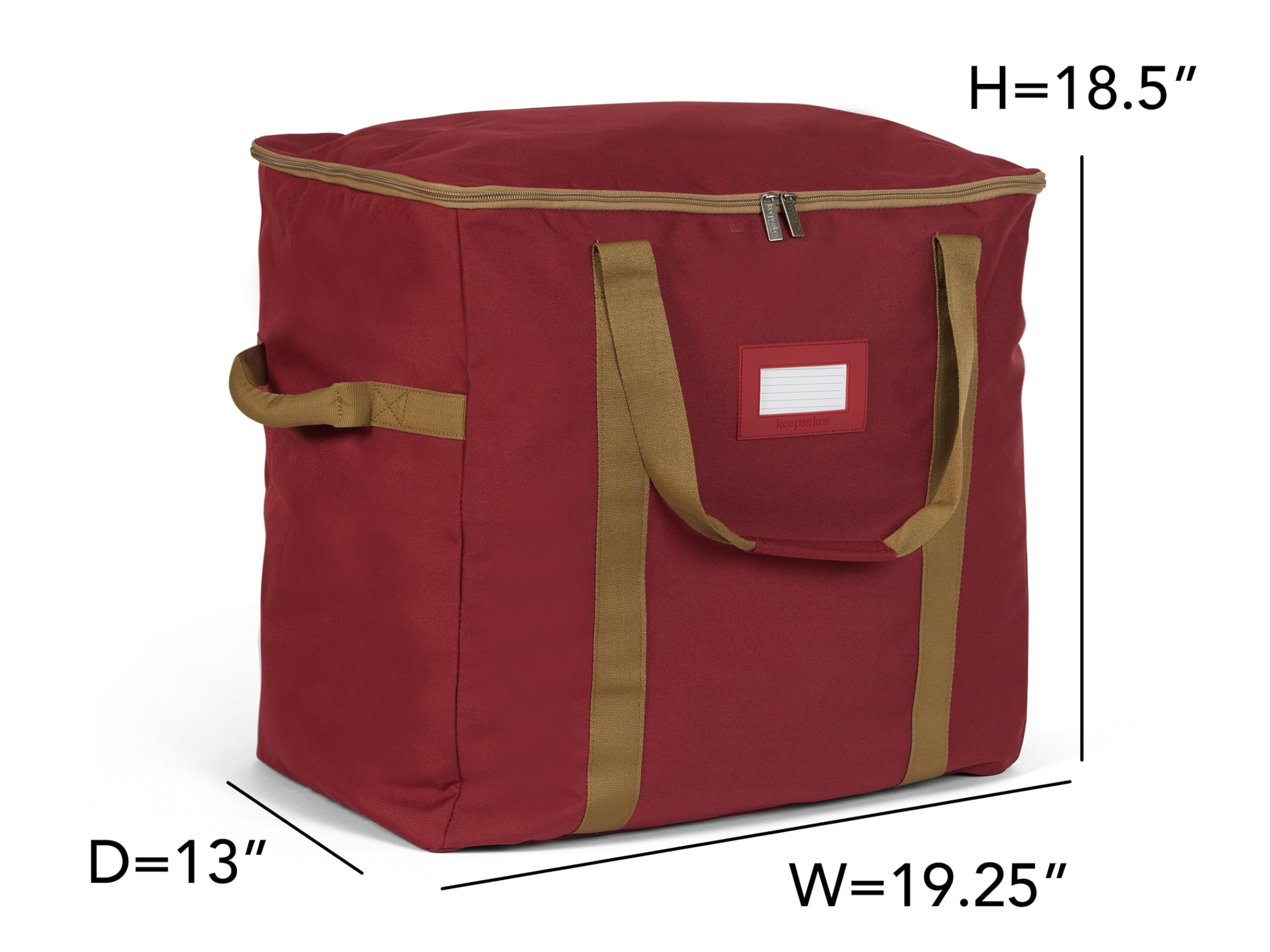 Covermates Keepsakes Adjustable Ornament Storage Bag with Carrying Handles & Padded Protection - Holiday Decoration Organizer for Christmas Tree Ornaments (Red) - Perfect for Seasonal Storage & Home Organization