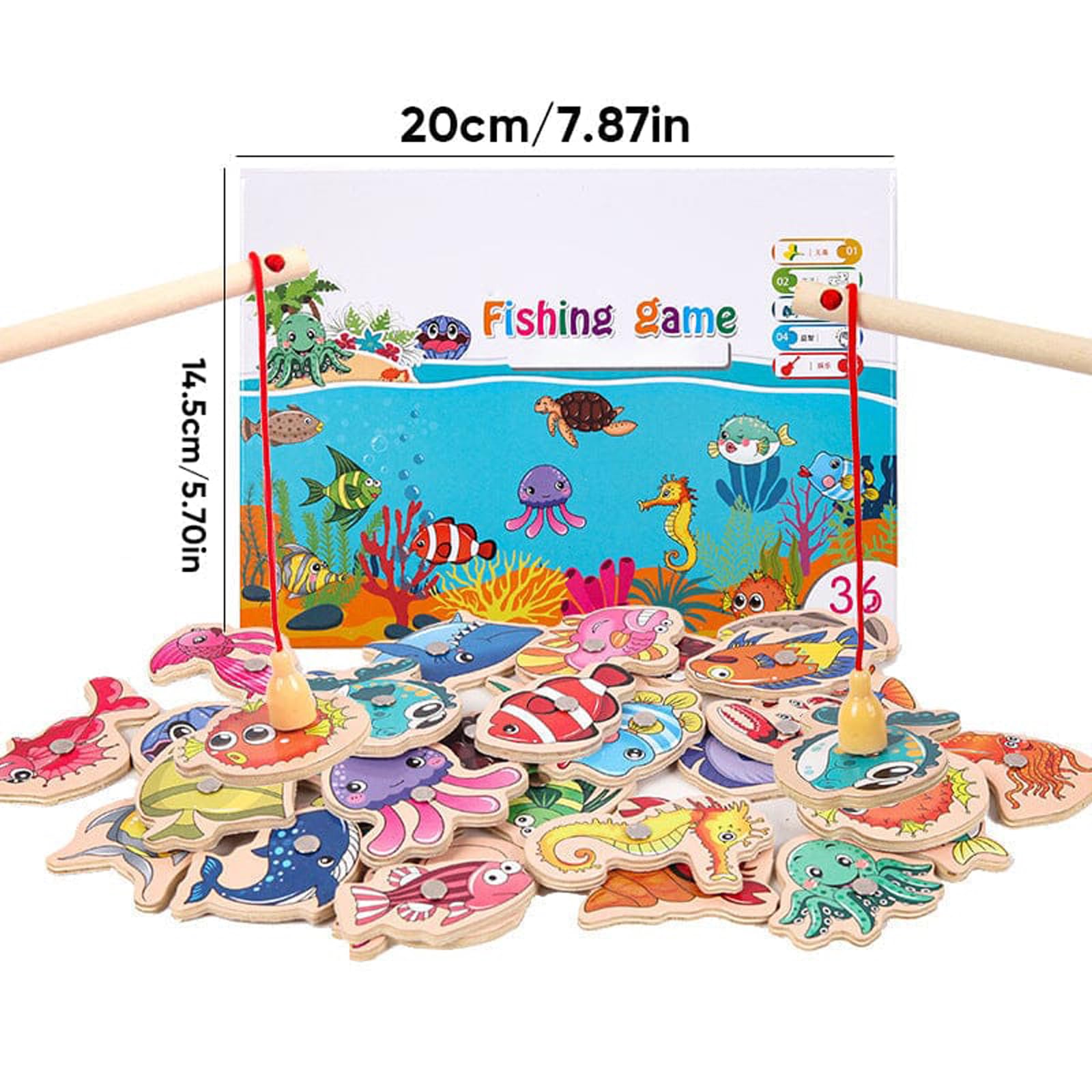Wooden Magnetic Fishing Game for Kids - Fun Toddler Activity Toy, Montessori Fine Motor Skills Development, Preschool Learning Gift | Perfect for Birthday Parties, Classroom Activities & Early Childhood Education