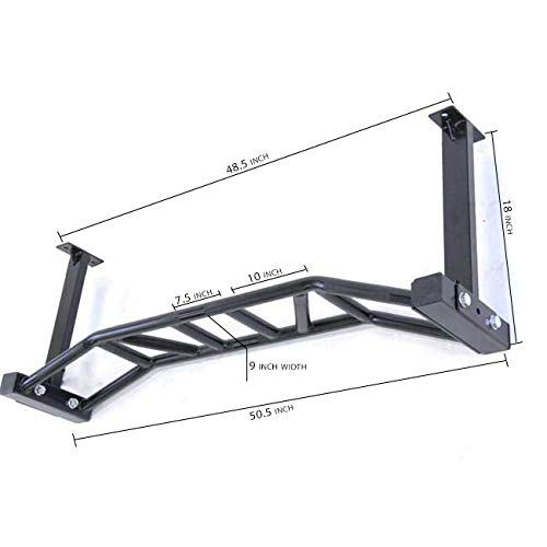 Gronk Fitness Ceiling Mounted Multi-Grip Pull Up Bar - Heavy Duty Chin Up Bar for Home Gym, Bodybuilding & Powerlifting Training - Easy Installation - Perfect for Garage, Basement & Home Workouts