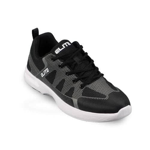 ELITE Men's Peak Black/Grey Bowling Shoes - Lightweight Comfort for League Play & Tournament Performance