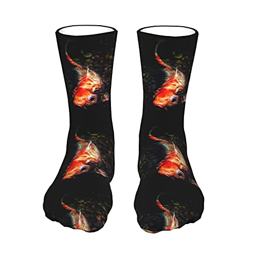 Colorful Koi Fish Pattern Sports Socks for Men & Women - Comfortable Novelty Fashion Socks for Running, Yoga & Casual Wear