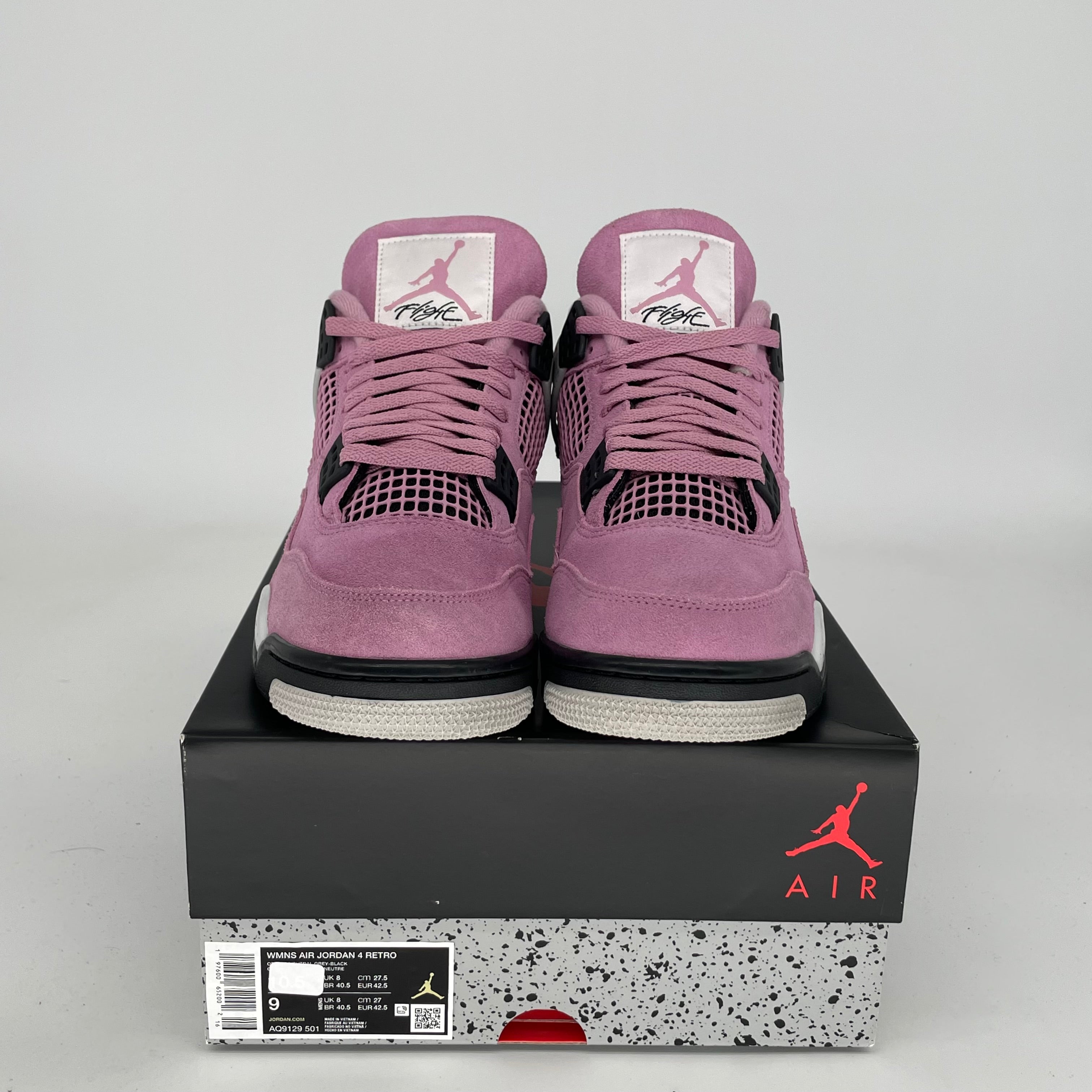 Original Air Jordan 4 Retro 'Orchid' Women's Shoes Size 9/10.5W - AQ9129-501 | Basketball Sneakers for Women | Perfect for Streetwear & Casual Fashion