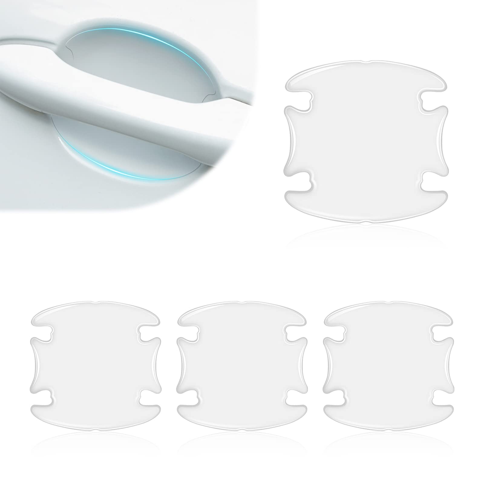 QODOLSI 4-Piece Transparent Car Door Bowl Protector Stickers - Universal Scratch & Paint Protection Film for Most Vehicle Models | Prevent Scratches from Keys, Shoes & Shopping Bags