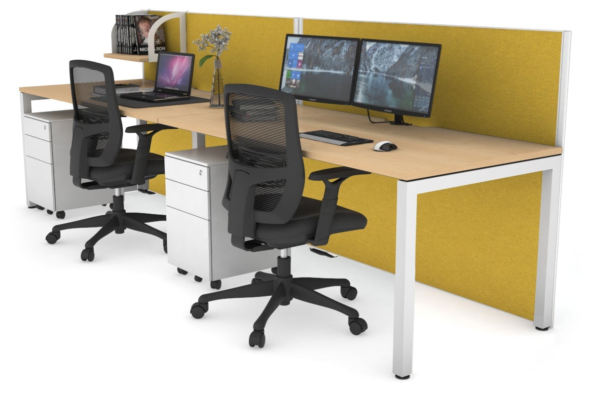 Horizon Quadro 2 Person Office Workstation with Square Legs - 1800L x 800W Dimensions, Cable Management Scallop - Perfect for Shared Workspaces & Collaborative Office Environments