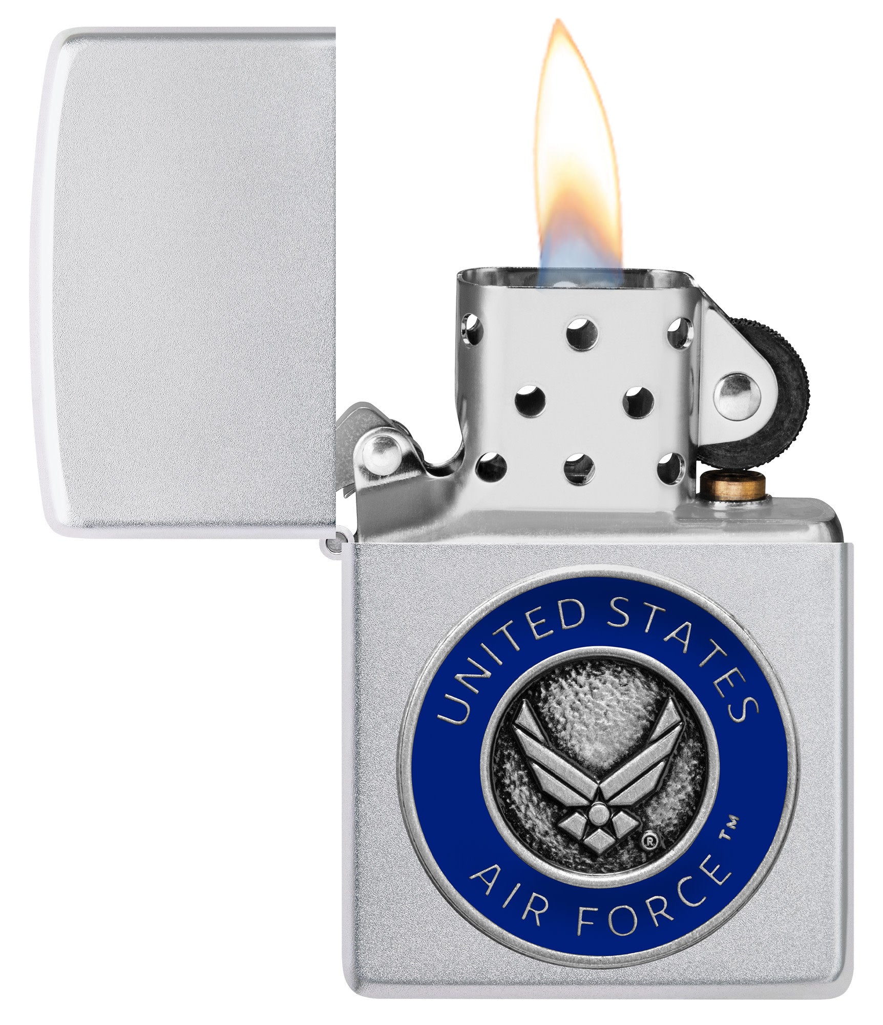 United States Air Force Emblem Art - Satin Chrome Finish - Perfect for Home Decor, Office Display & Military Memorabilia