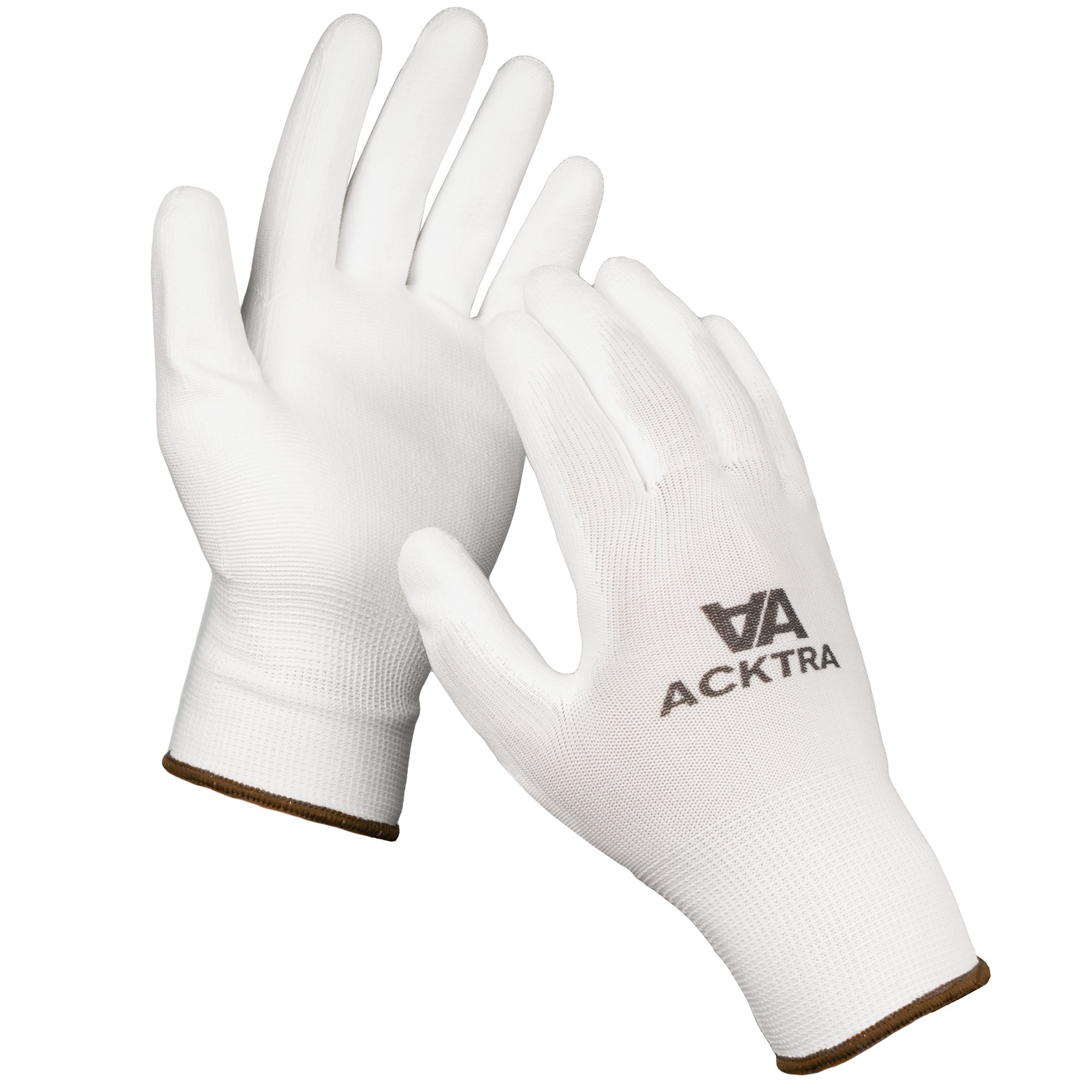 120 Pairs PU Coated Safety Work Gloves - Thin & Lightweight Polyester with Black Coating - EN388 3121X Certified - Multipurpose Unisex Gloves for Construction, Gardening, Warehouse & DIY Projects (Bulk Pack, X-Small)