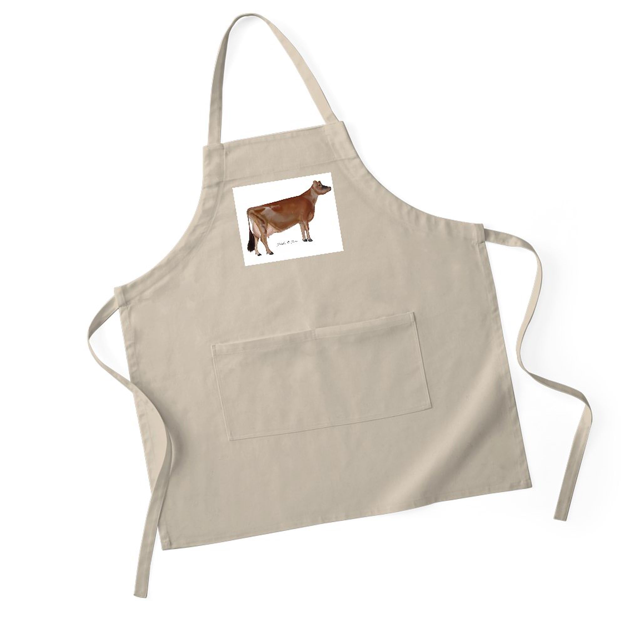 Jersey Cow Print Kitchen Apron with Pockets - BBQ Grilling & Baking Apron for Cooking, Hosting & Outdoor Parties