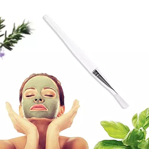 MAPPERZ Soft Facial Mask Brush - Transparent & White Makeup Brush with Clear Plastic Handle - Gentle Cosmetic Tool for Women - Pack of 1 - Perfect for Applying Sheet Masks, Creams & Skincare Products