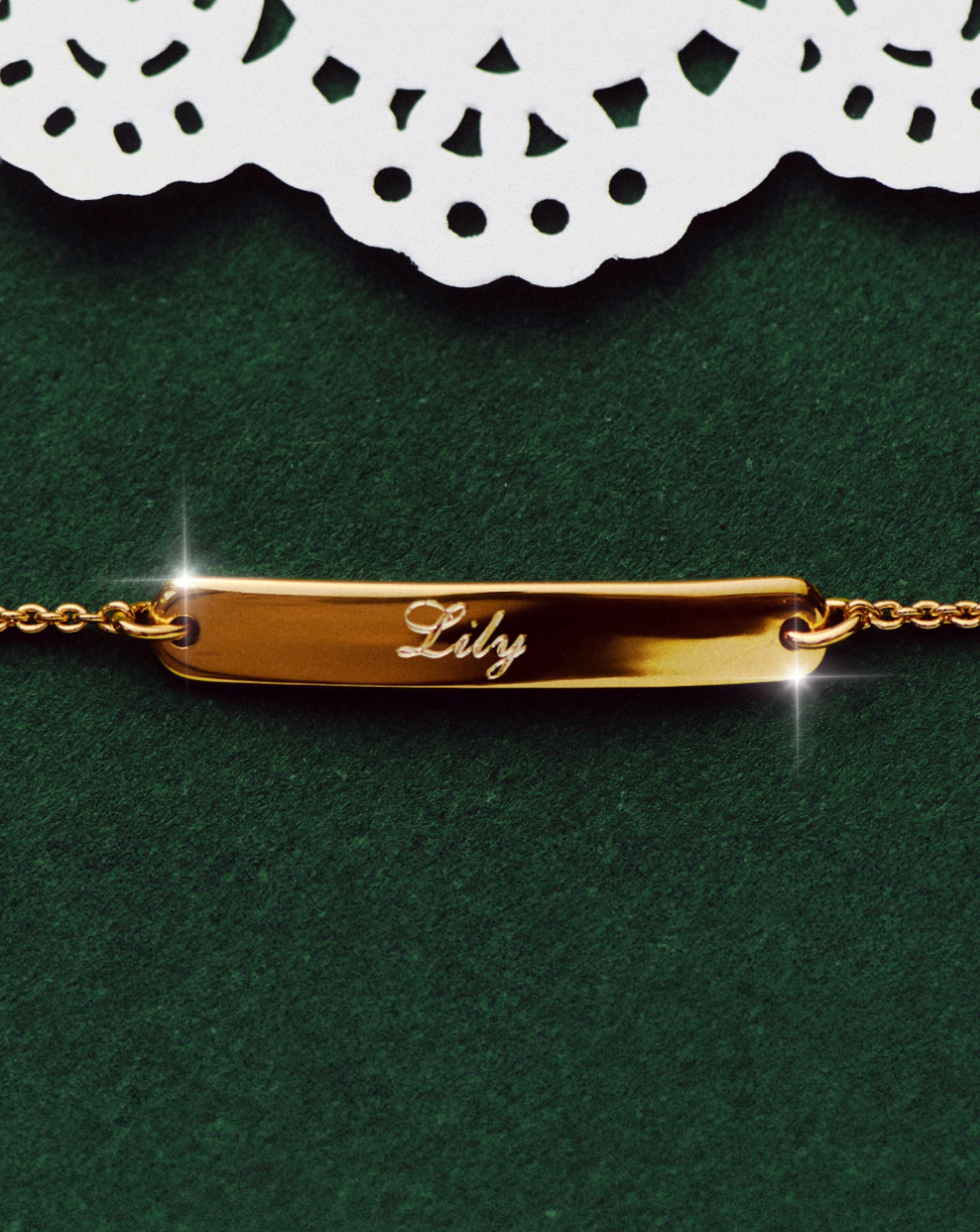 Engravable Bar Chain Bracelet for Women - 18k Gold Vermeil Personalized Jewelry Gift for Anniversary, Birthday & Special Occasions