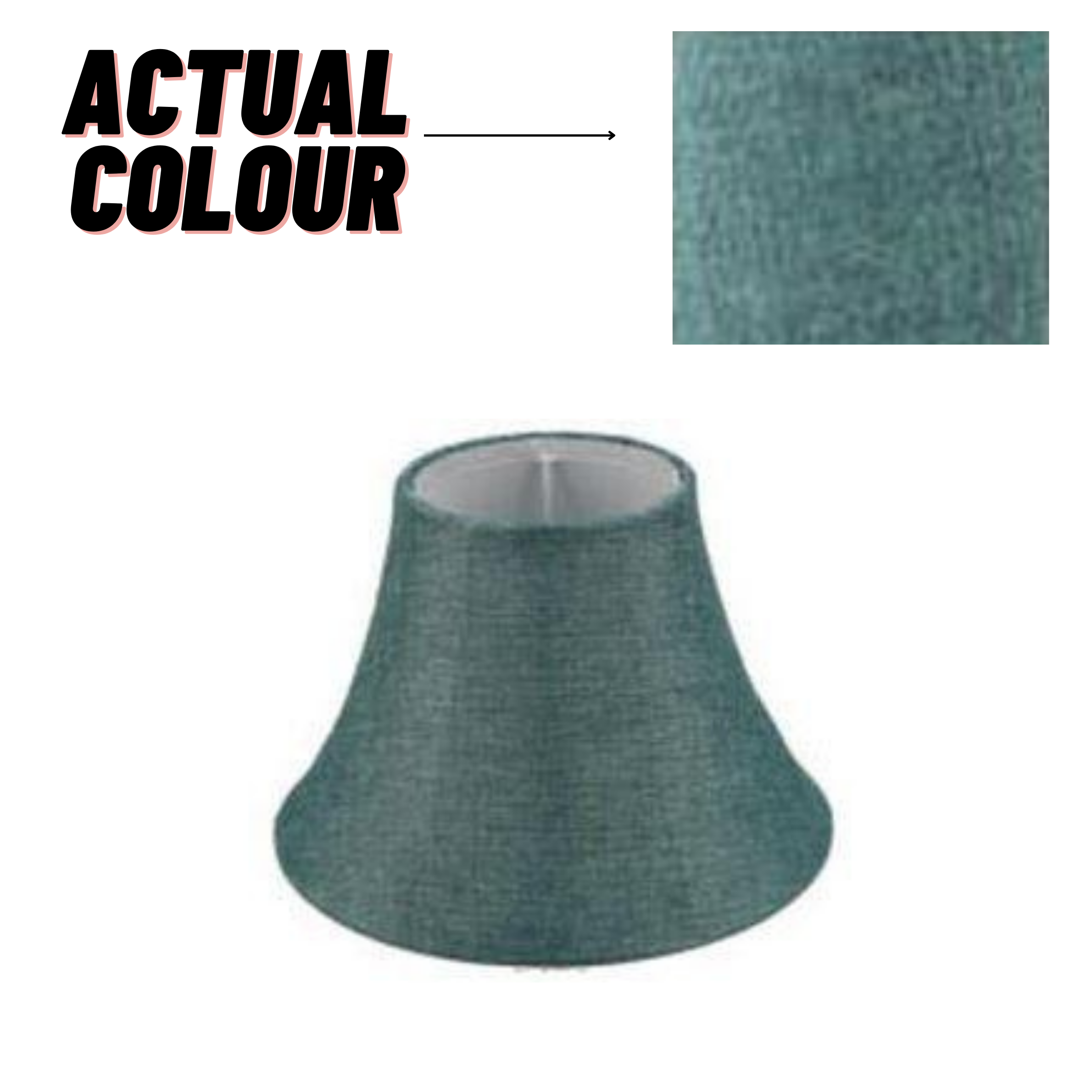 5.10.7 Bell Lamp Shade Aqua Hessian - Vintage Style Linen Fabric Lamp Shade for Bedroom, Living Room & Office Decor