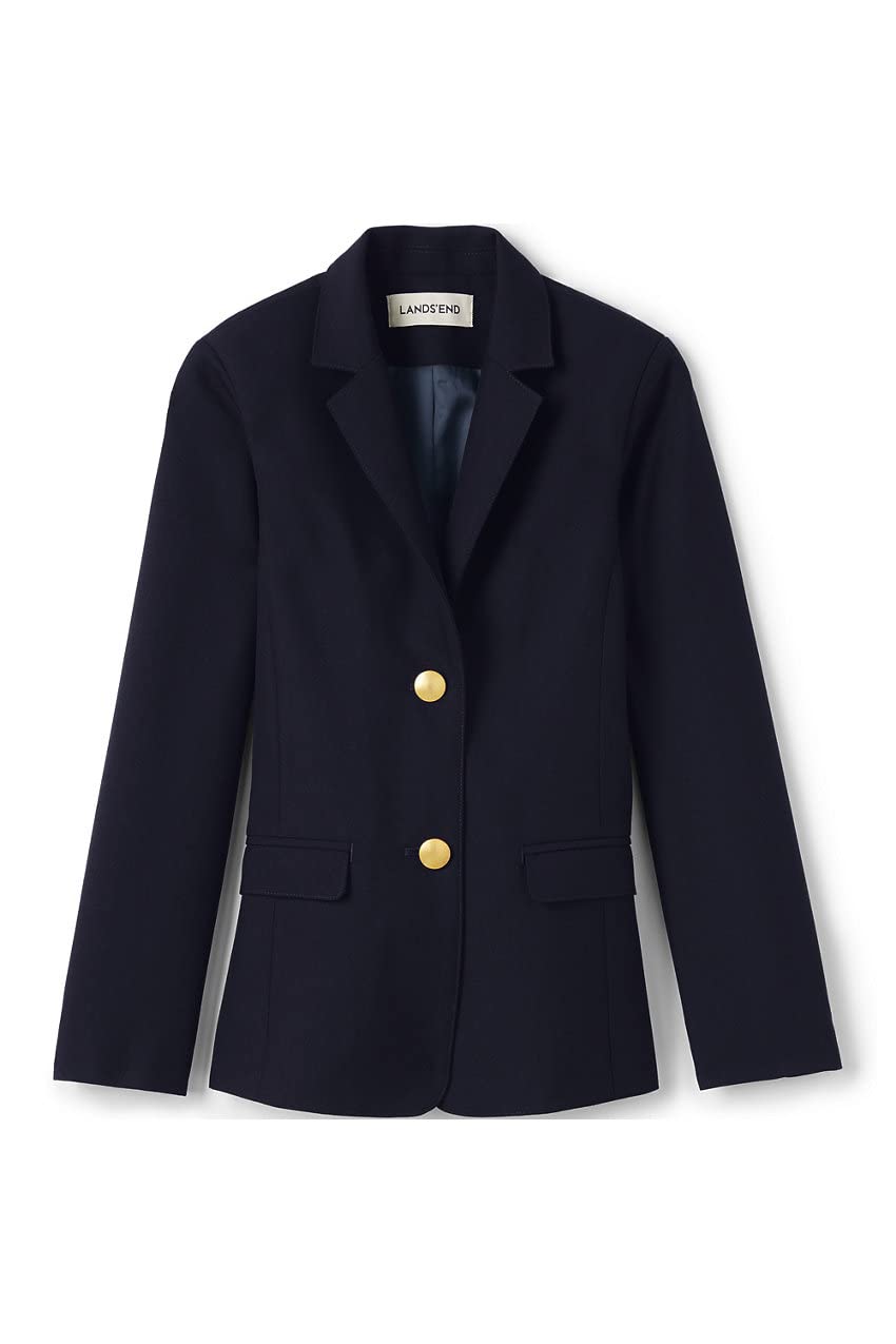 Lands' End Girls' School Uniform Blazer - Classic Hopsack Style for School, Dress Up & Special Occasions