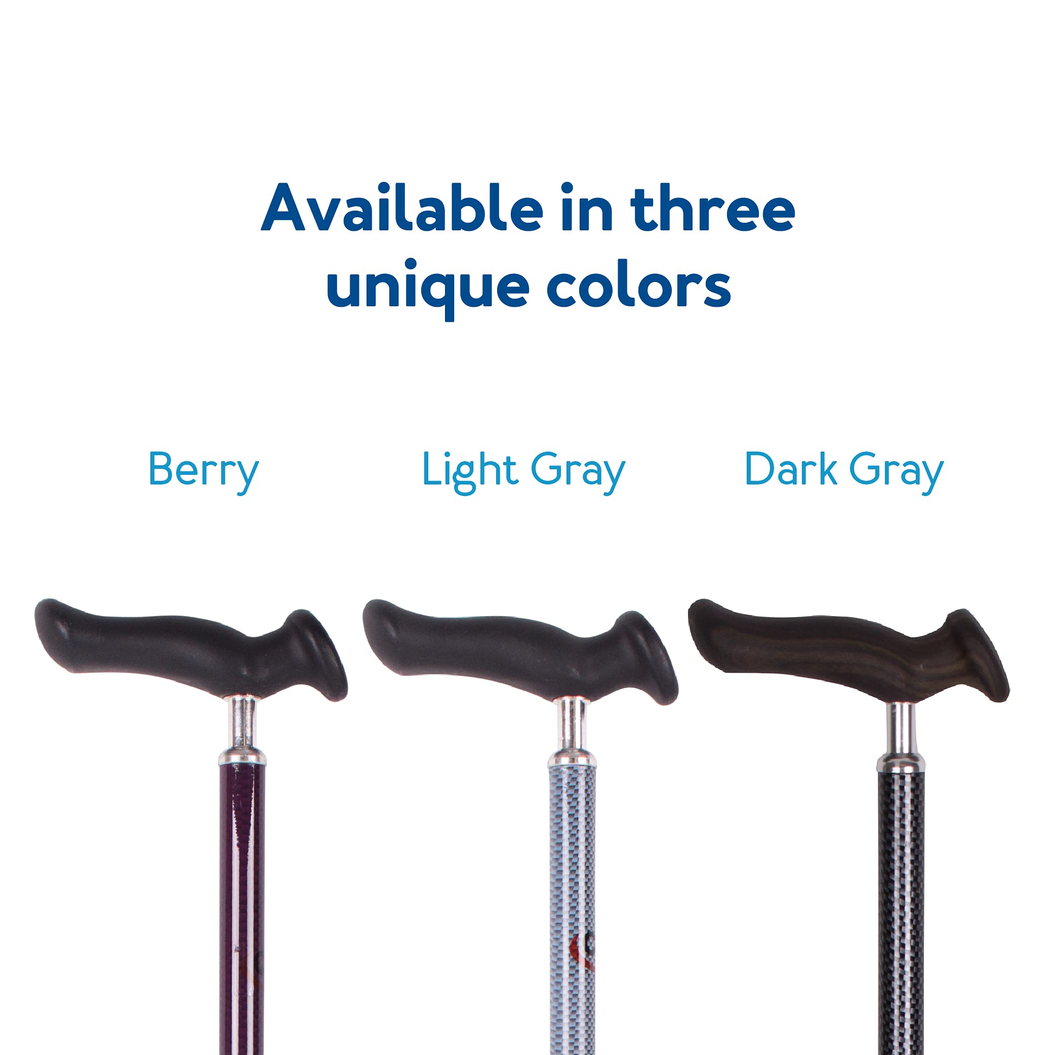 Carex Health Brands Ergonomic Comfort Walking Cane with Extra Cushioned Grip - Light Gray (FGA51100 0000) | Ideal for Seniors & Mobility Support for Daily Walks & Outdoor Activities