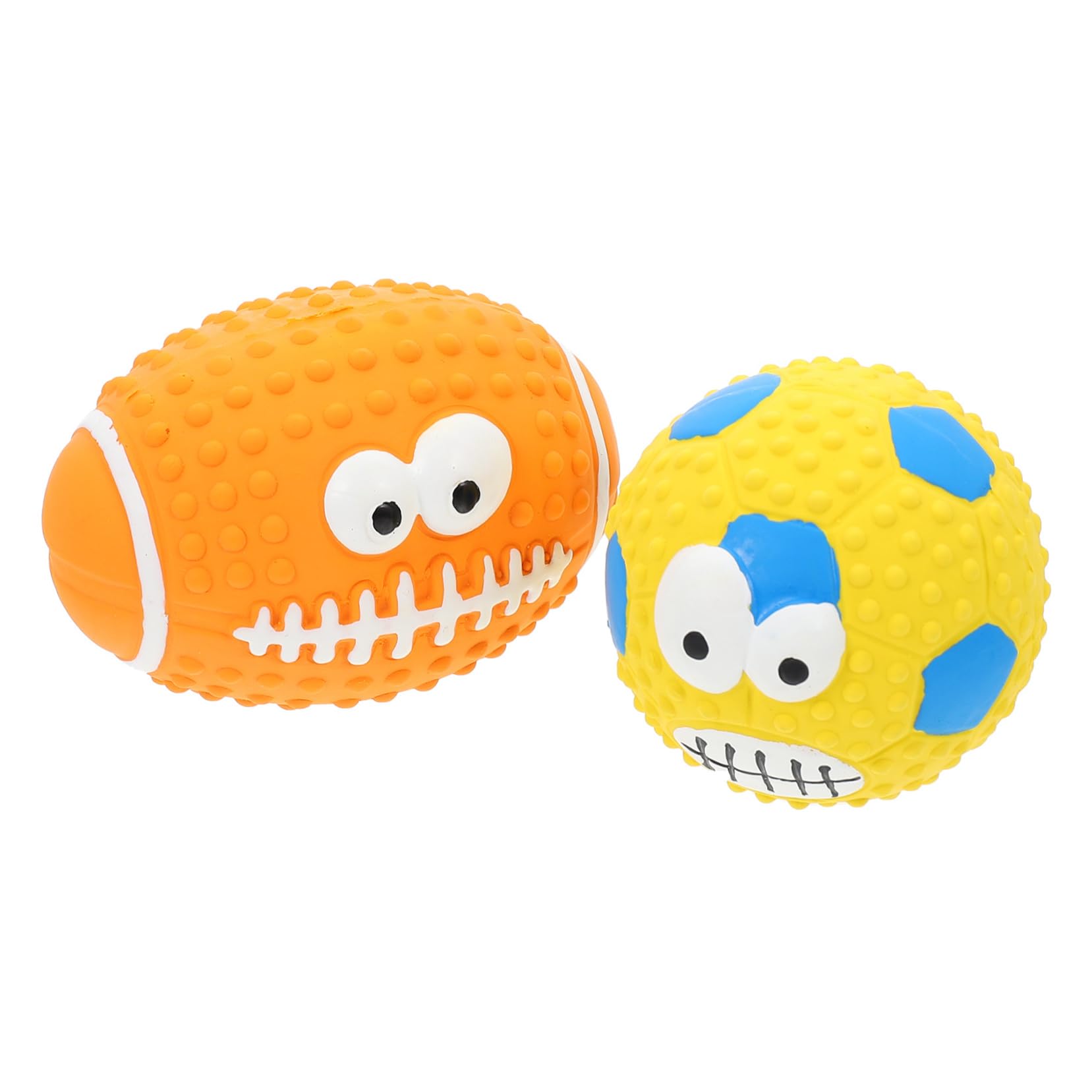 Abaodam 2-Pack Pet Chew Toys for Dogs & Cats - Puppy Teething Ball, Teeth Cleaning Squeaky Toy for Small Dogs, Durable Emulsion Chew Ball for Indoor & Outdoor Play - Perfect for Puppy Training, Dental Health, and Playtime Fun