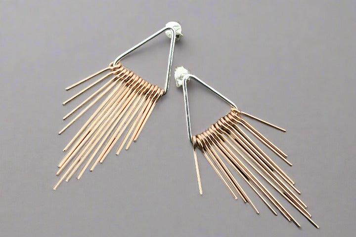 Dita Tassel Earring Studs - Rose Gold & Silver Dangle Earrings for Women | Perfect for Parties, Weddings & Everyday Wear