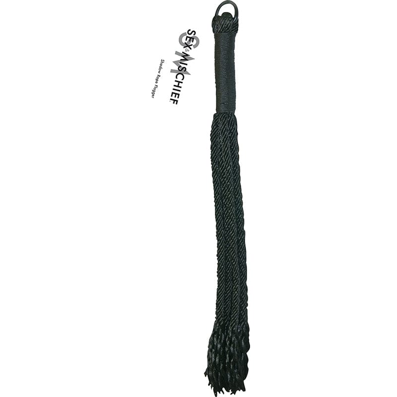 Premium SS S&M Shadow Rope Flogger - Black Leather BDSM Whip for Sensual Play, Bondage, and Spanking - Perfect for Couples, Adult Toys, and Fetish Accessories
