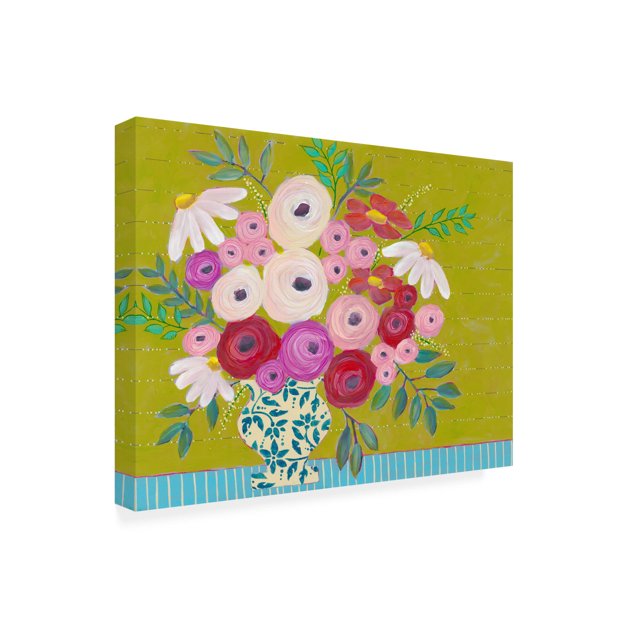 Regina Moore 'Bold Flowers I' Canvas Wall Art Print - Vibrant Floral Painting for Living Room, Bedroom & Office Decor | Trademark Fine Art Collection