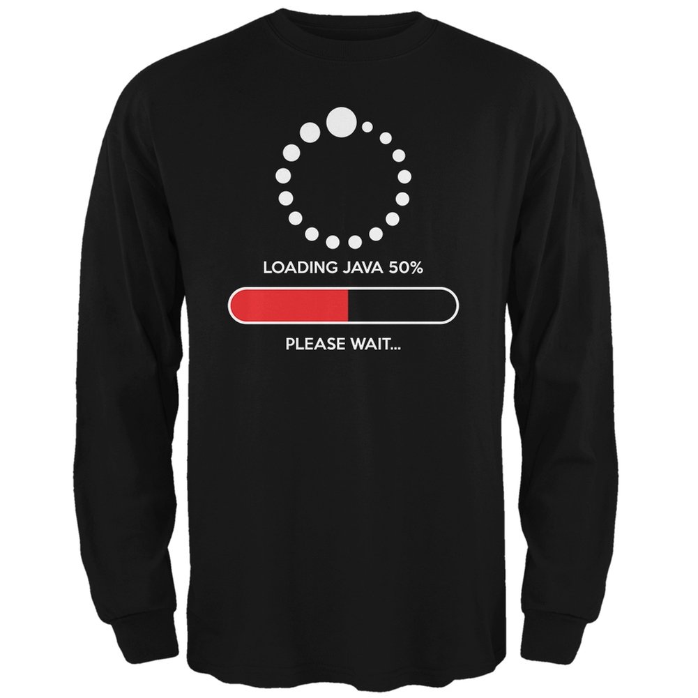 Old Glory Java Coffee Funny Black Long Sleeve T-Shirt for Men - Perfect for Programmers, Tech Enthusiasts & Coffee Lovers