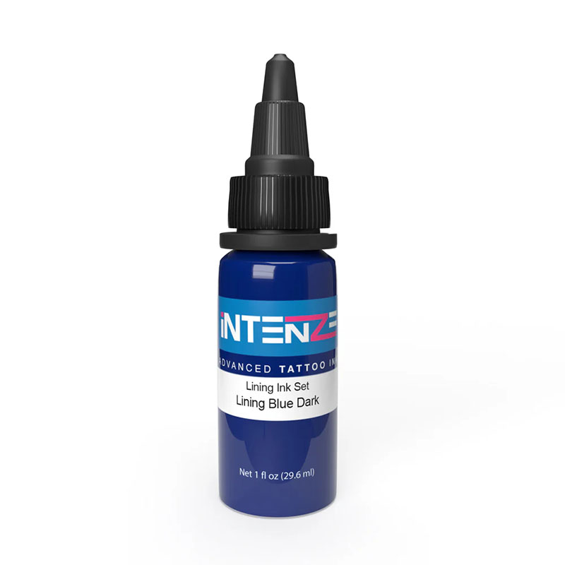 Intenze Lining Blue Dark Color Tattoo Ink - Professional Tattoo Artist Supplies for Permanent Makeup & Body Art