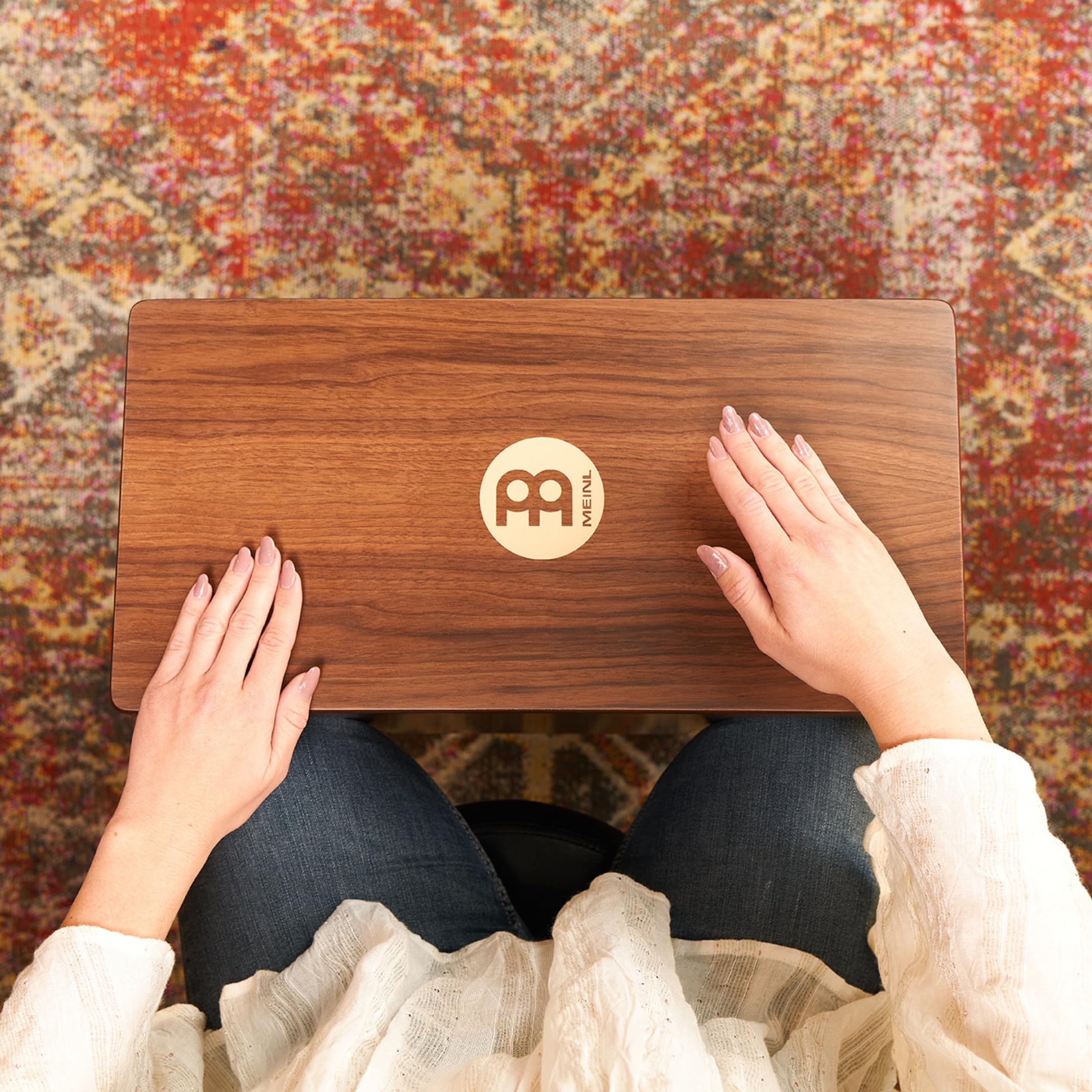 Meinl Slaptop Cajon Box Drum with Internal Snares & Sound Ports - Walnut Finish, 2-Year Warranty (TOPCAJ2WN) | Perfect for Live Performances, Studio Recording & Acoustic Jam Sessions