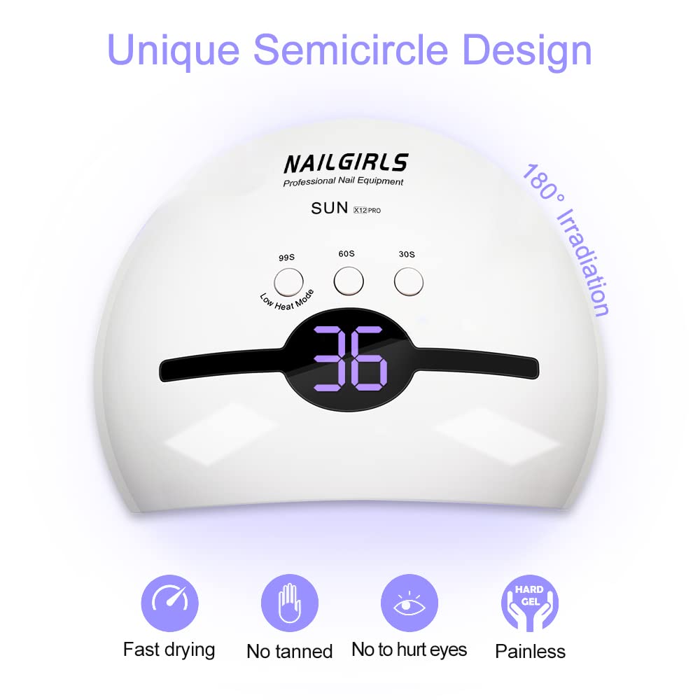 Professional 48W UV LED Nail Lamp for Gel Polish - Portable Salon Manicure & Pedicure Curing Light with 3 Timer Modes & Smart Sensor | Perfect for Home Nail Care, DIY Gel Polish, and Professional Salon Use