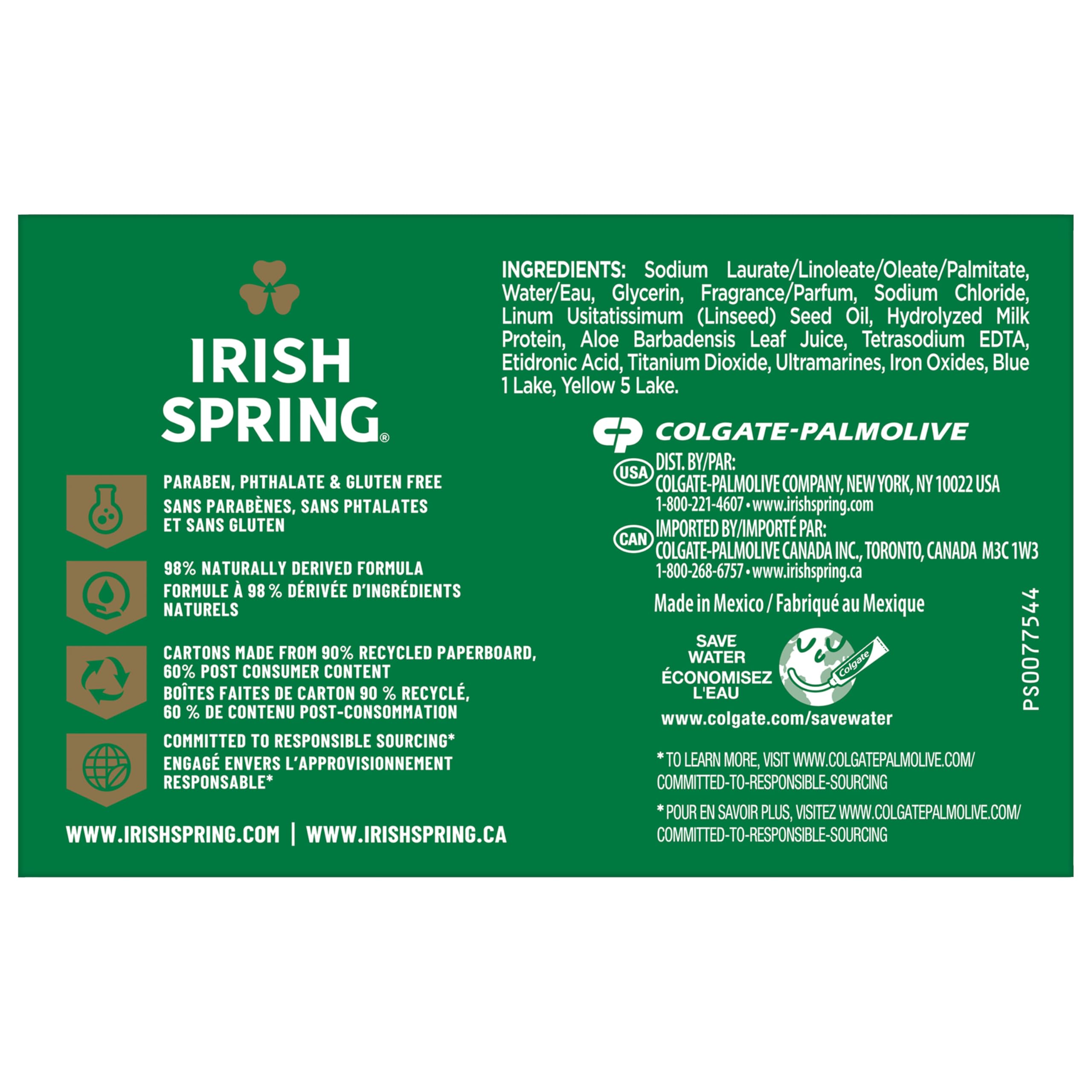 Irish Spring Aloe Vera Moisturizing Bar Soap - 44.4 Oz (12 Pack) | Hydrating & Refreshing Body Wash for Dry Skin | Perfect for Shower, Bath & Travel