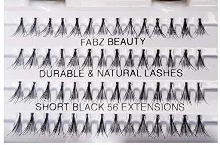 Fabz Beauty Individual False Eyelashes - Durable Knotted Lashes 8mm Short Length for Natural Look | Perfect for Daily Wear, Special Occasions & Makeup Artists