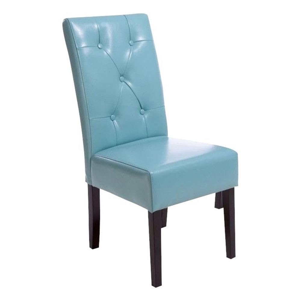 Christopher Knight Home Taylor Bonded Leather Dining Chairs, 2-Piece Set, Teal Blue - Modern Comfortable Seating for Kitchen, Dining Room & Office