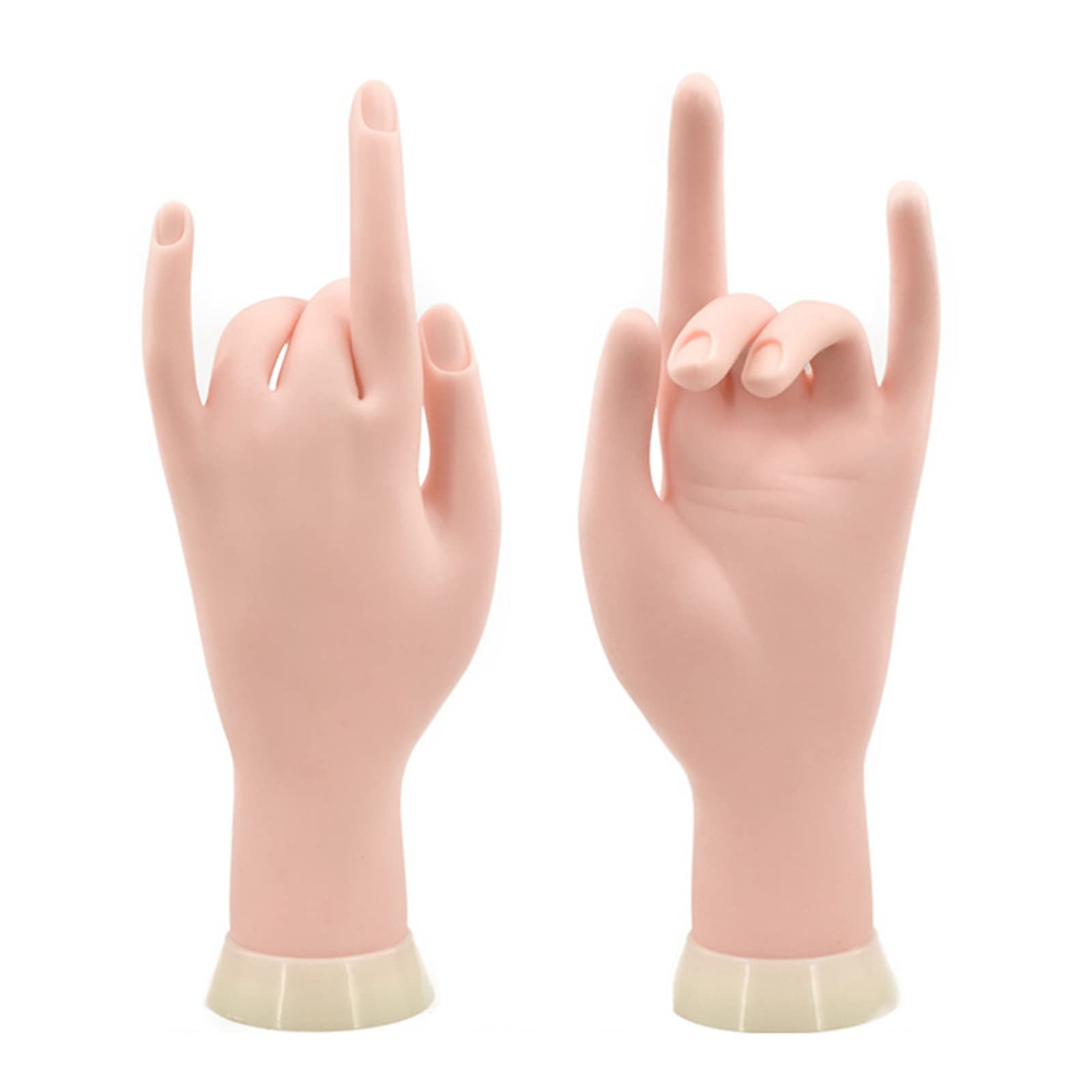 Flexible Bendable PVC Nail Practice Mannequin Hands - 2pcs Left Hand Female Mannequins for Acrylic Nail Training, Nail Art Practice & Salon Display | Perfect for Nail Technicians, Students & Home Use