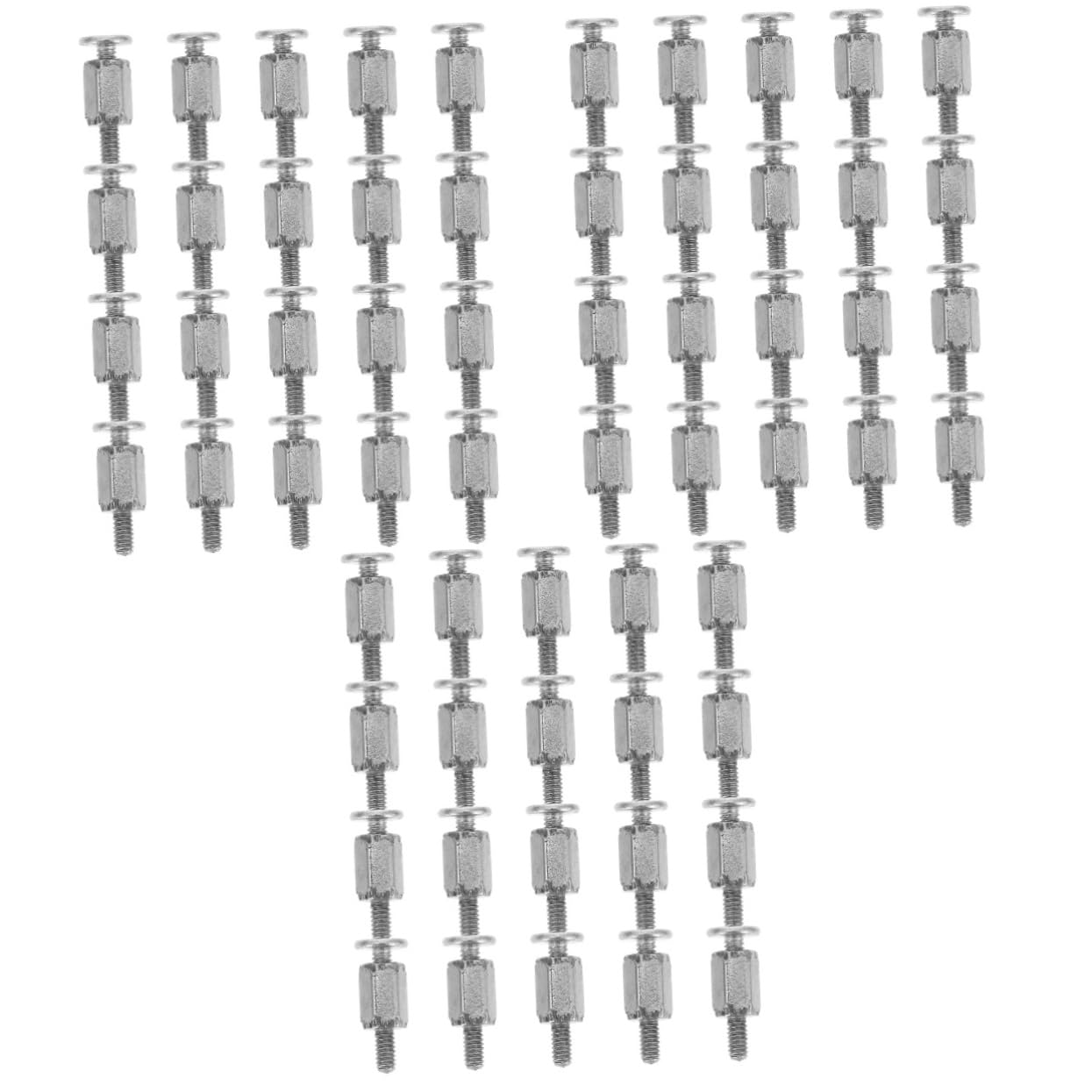 Jojofuny 60 Pcs MSI Motherboard Screws - Hex Nut Metal Standoffs for Computer Monitor & Laptop Display Mounting | Perfect for PC Building, DIY Repair, and Workspace Organization