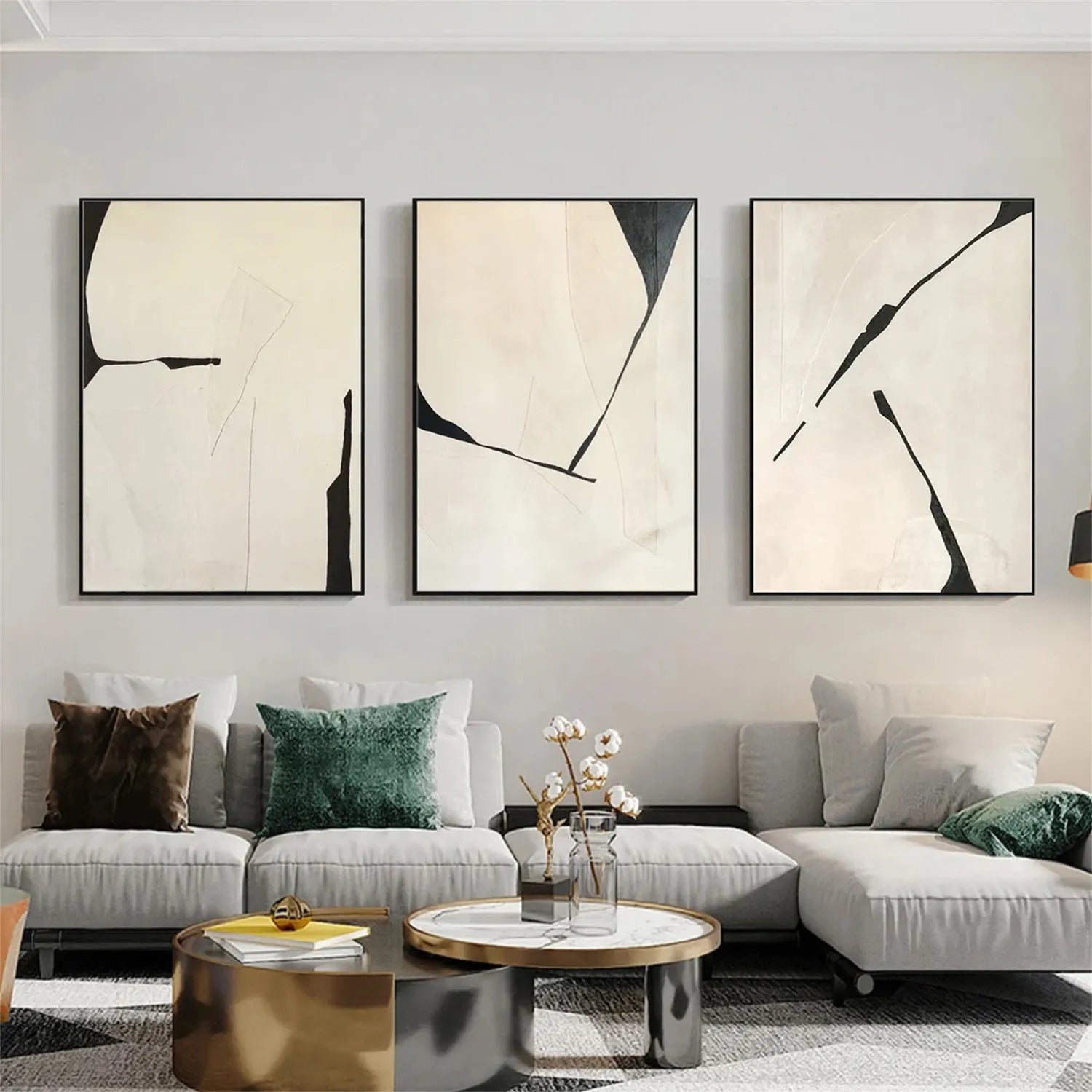 Abstract Painting Set of 3 - Modern Wall Art Canvas Prints for Living Room, Bedroom & Office Decor #AB211 | Perfect for Home & Office Interior Design