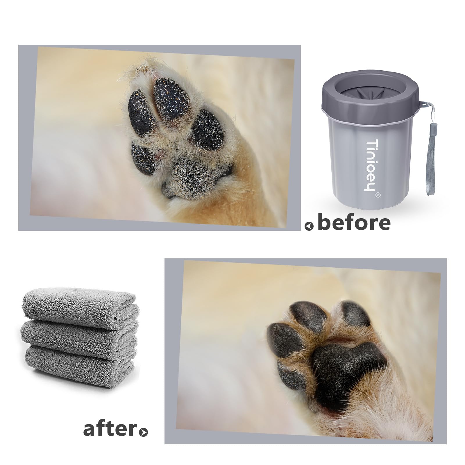 **Dog Paw Cleaner for Medium Dogs - Portable Pet Foot Washer for Muddy Paws - Perfect for Post-Walk Cleaning & Outdoor Adventures**