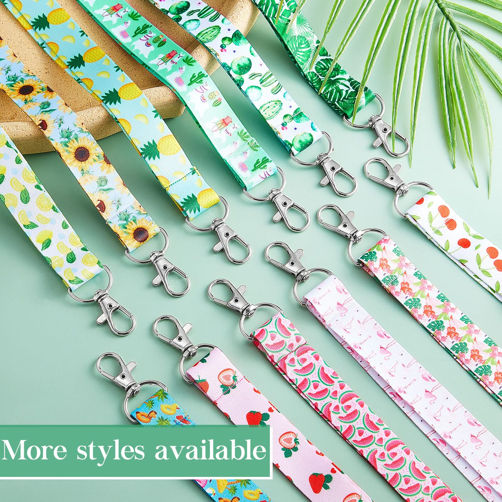 12 Pcs Summer Holiday Lanyards for ID Badges & Keys - Office & Event Use