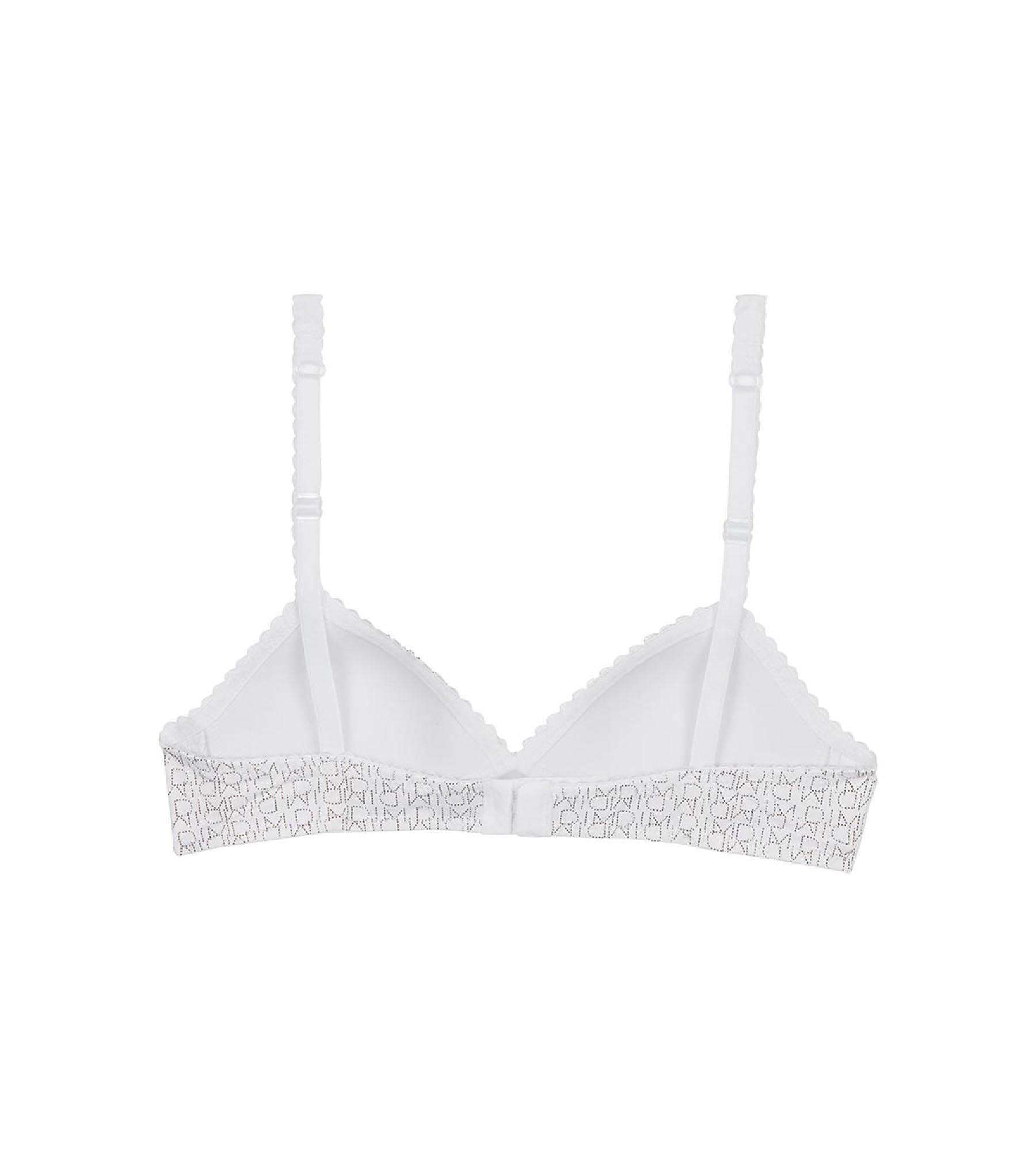 DIM Touch Girl White Logo Print Triangle Bralette - Comfortable Lace Underwire Bra for Women, Perfect for Everyday Wear and Layering Under T-Shirts
