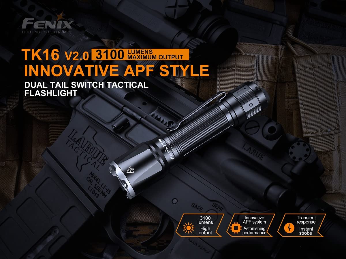 Fenix TK16 V2.0 Tactical Flashlight - 2000 Lumens, Rechargeable LED Torch for Outdoor, Camping, Hiking & Emergency Use (Canadian Edition)