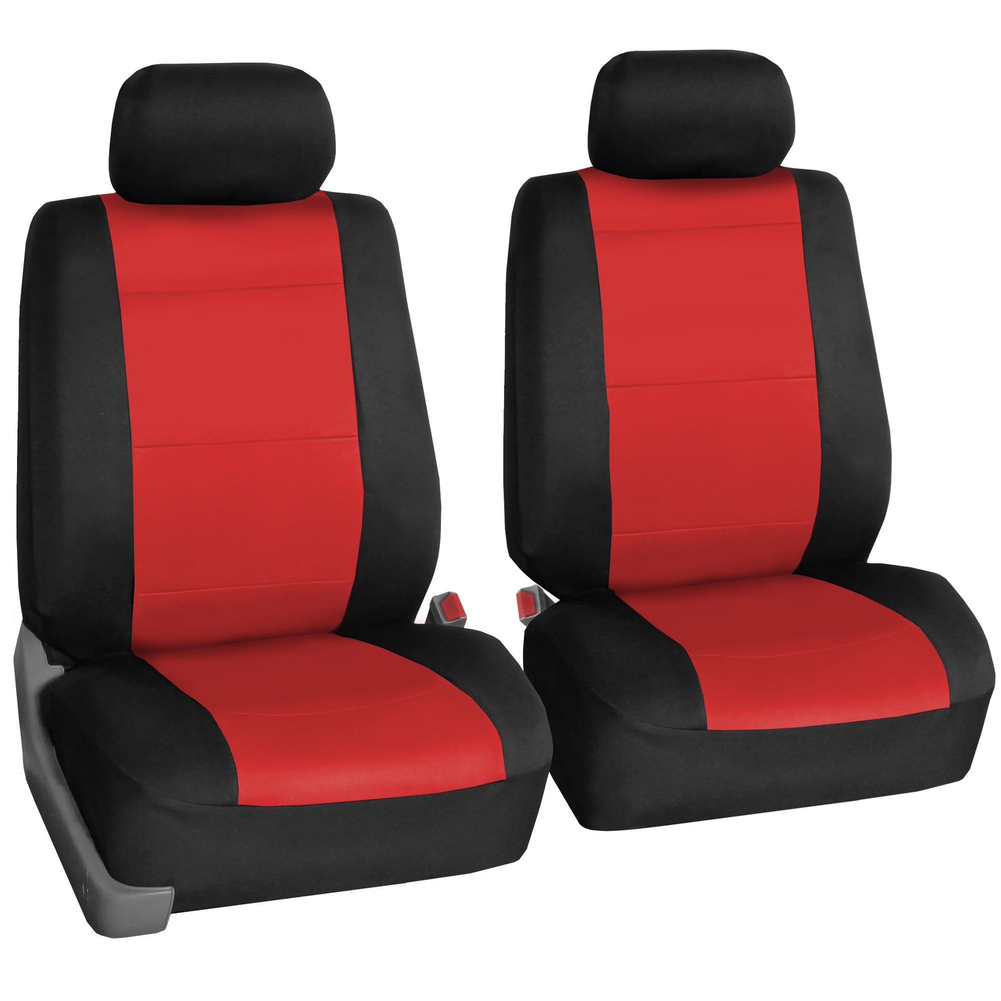TLH Neoprene Red Car Seat Covers for Low Back Seats – Universal Fit, Airbag Compatible, Removable Headrest – Durable SUV & Van Seat Protectors for Comfort & Style | Perfect for Daily Commutes & Road Trips