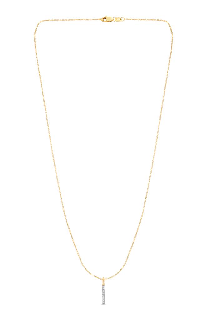 14K Gold .06ct Diamond Bar Necklace - Dainty Minimalist Pendant for Women | Perfect for Everyday Wear, Date Nights & Special Occasions
