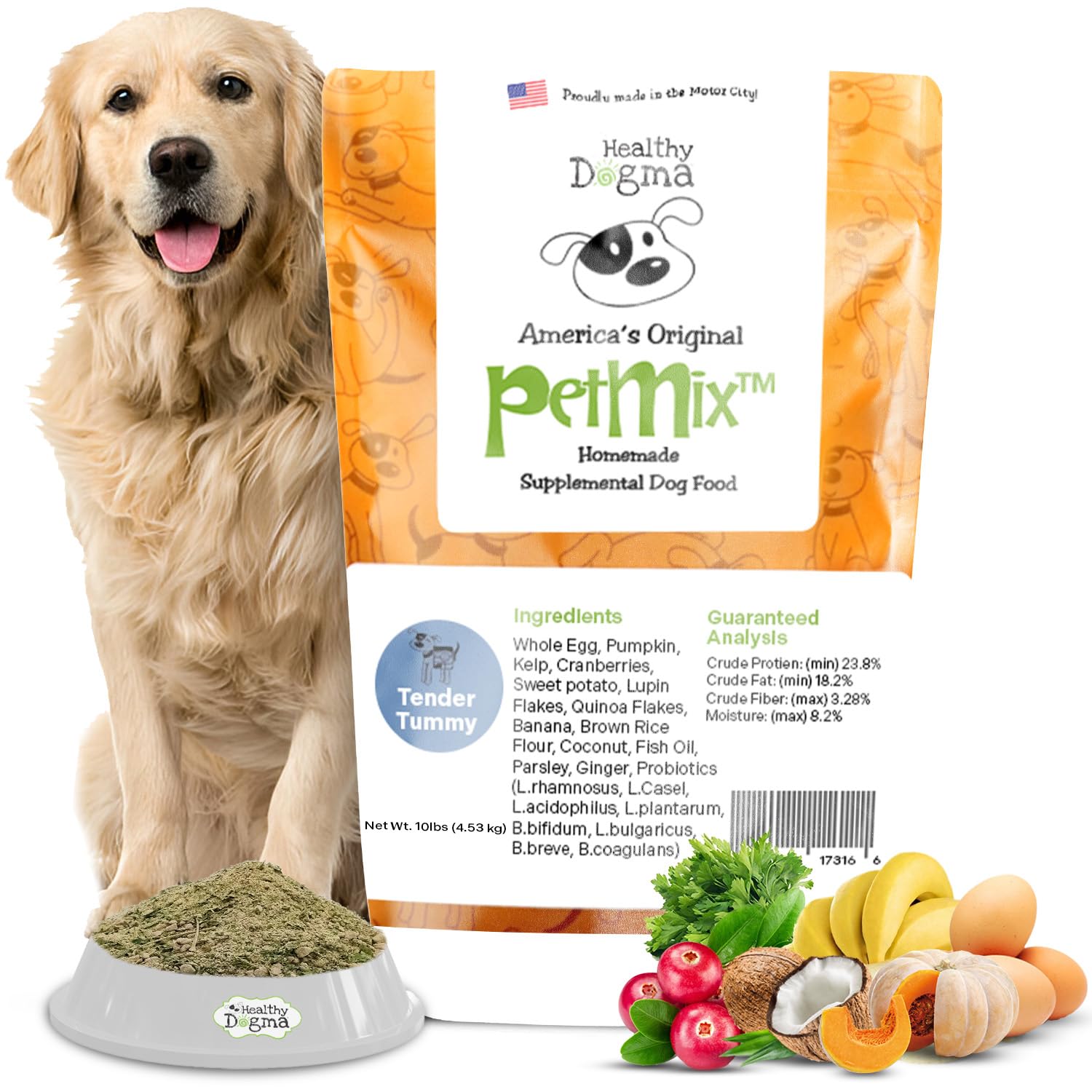 Healthy Dogma - Grain Free Dehydrated Dog Food for Sensitive Stomachs - Natural Homemade Dog Meal with Clean Ingredients, No Preservatives - Tender Tummy Formula (10lbs) - Ideal for Dogs with Digestive Issues & Food Allergies