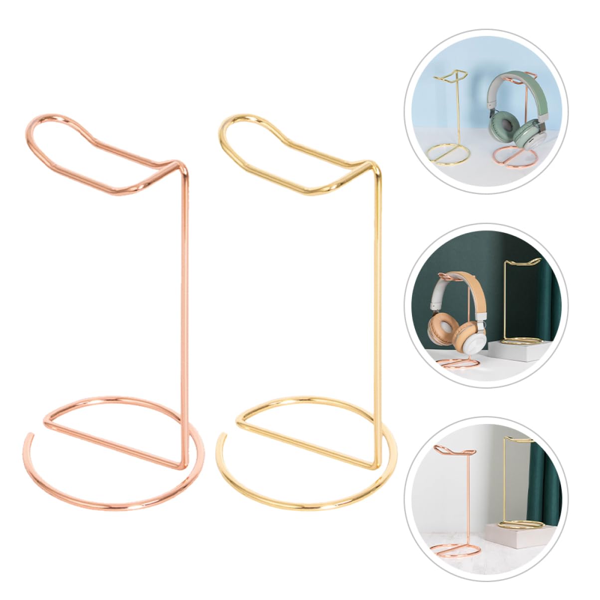 IMIKEYA 2-Pack Headset Holder Mount - Adjustable Headphone Stand, Earphone Hanger for Desk, Gaming Setup, Office & Home Organization - Perfect for Wigs, Headsets & Accessories Storage