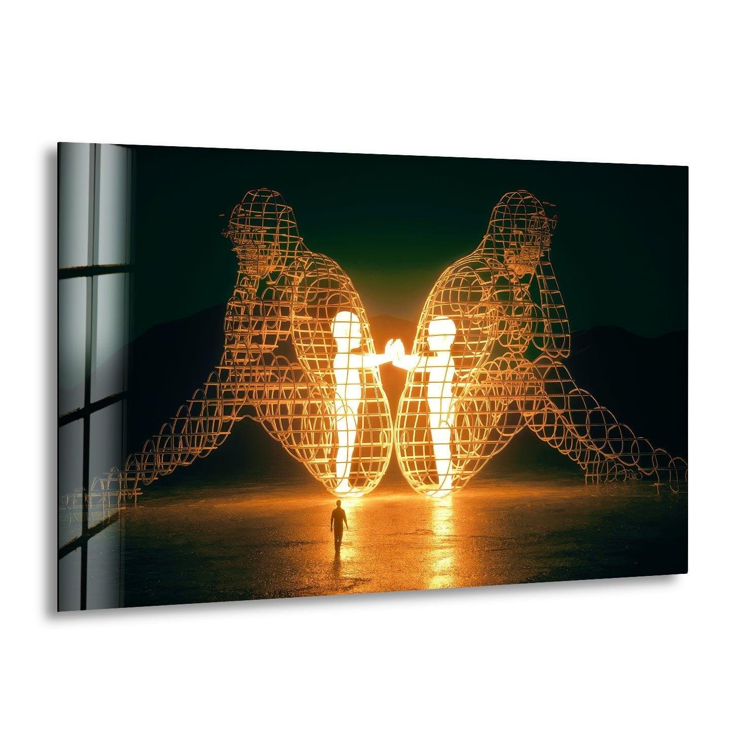 Alexander Milov Love Sculpture - Elegant Glass Wall Art for Home & Office Decor | Perfect for Living Room, Bedroom, or Wedding Gift