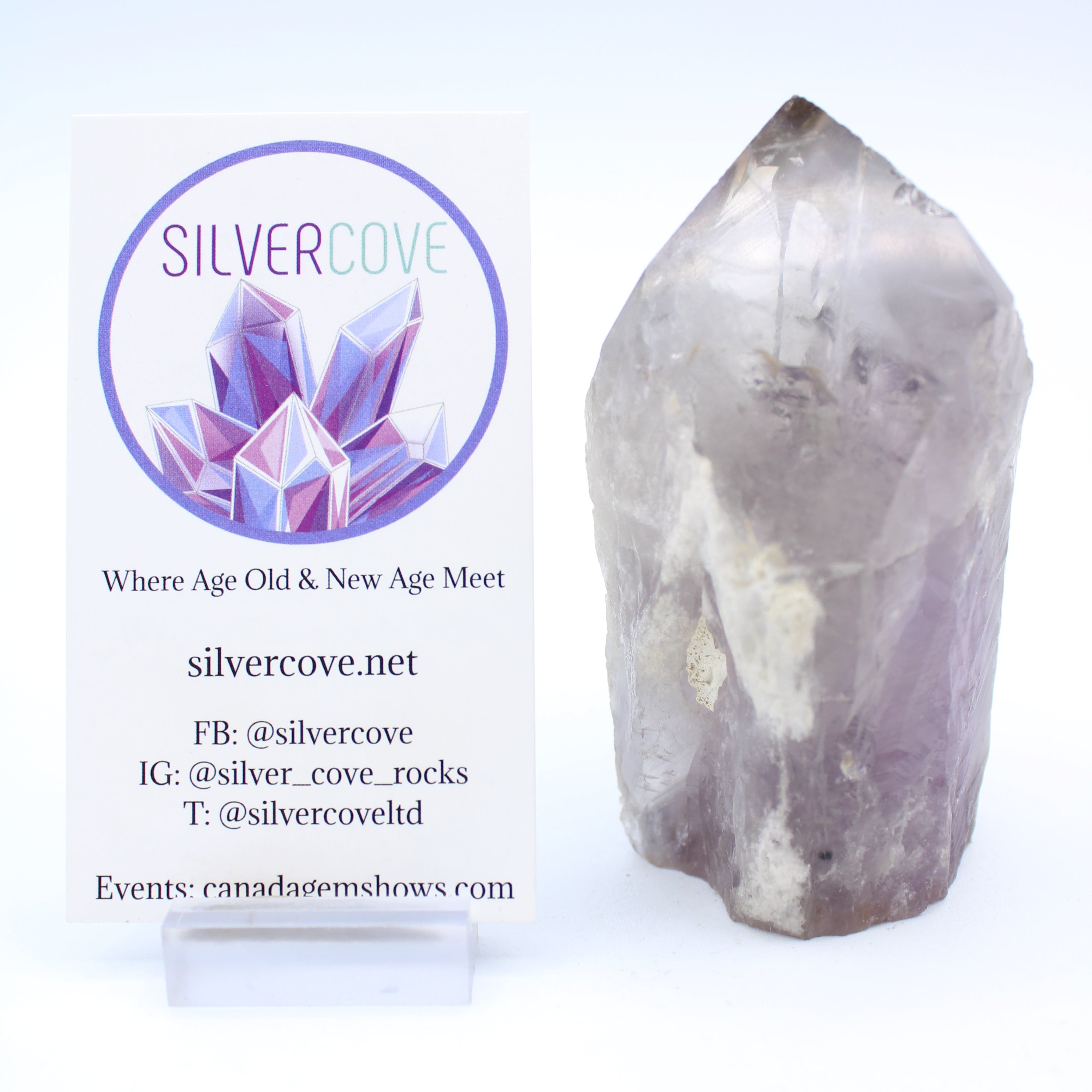Natural Bahai Amethyst Point Crystal - Rare Collectible from Closed Mine | Perfect for Meditation, Healing & Home Decor