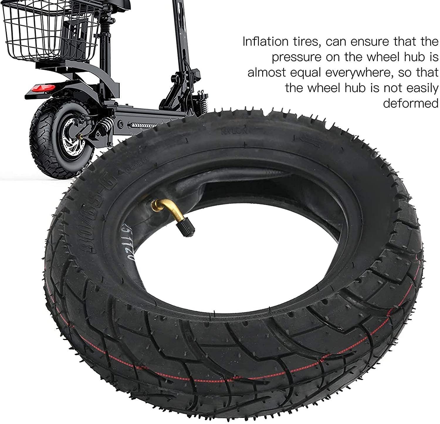 80/65-6 Anti-Slip Inflatable Rubber Tire Tube - Replacement Wheels for Electric Scooters & Balance Bikes | Durable Tires for Commuting, Urban Travel & Outdoor Adventures